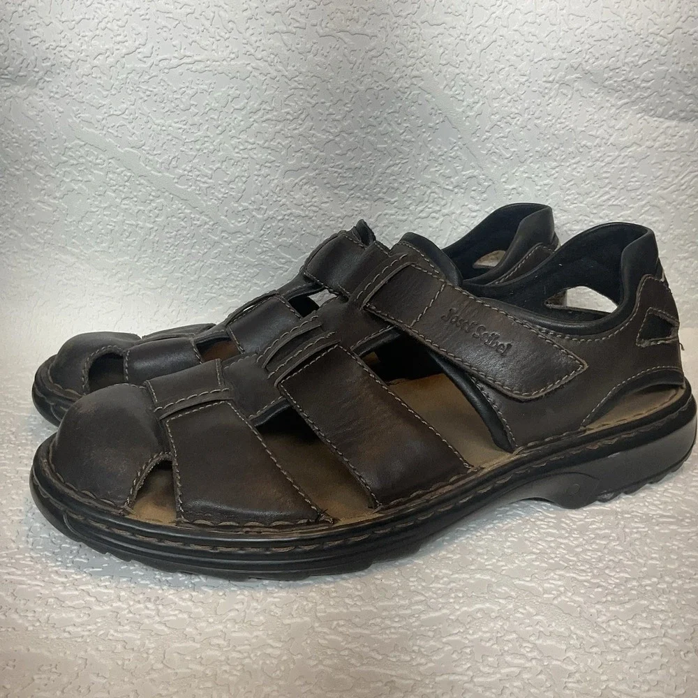Josef Seibel Men's Fisherman Sandals Jeremy EU 47 US 13-13.5 Leather Brown